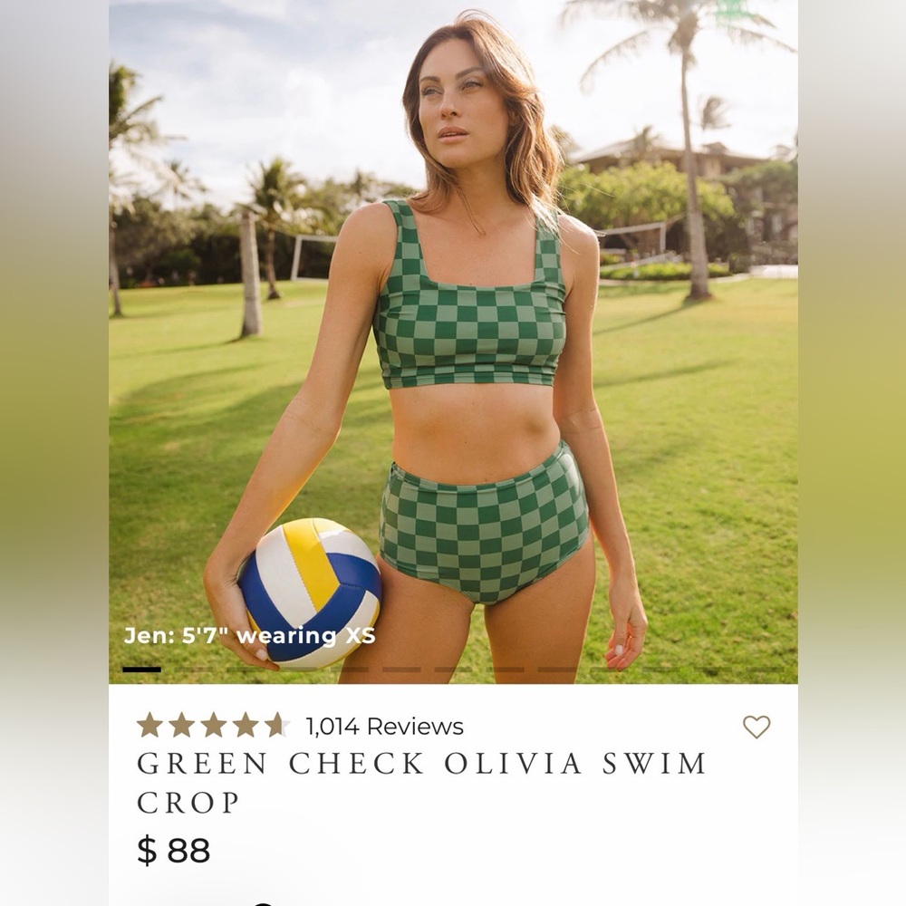 Albion Green Checkered Bikini Set